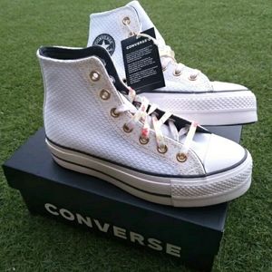 Wmns 6- Converse Chuck Taylor All Star Lift Platform High "Paint Splatter" White